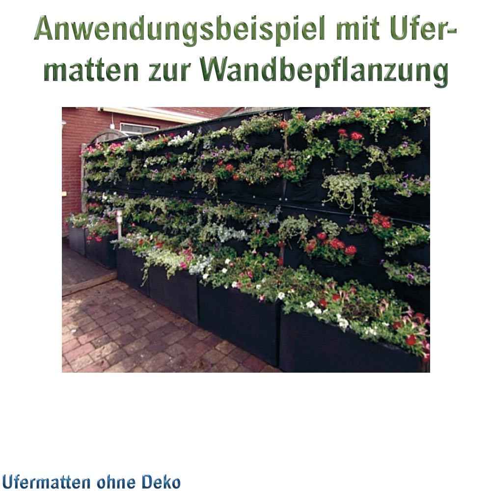 Ufermatte für Gartenteich 110 x 105 cm mit 17 Taschen und Befestigung