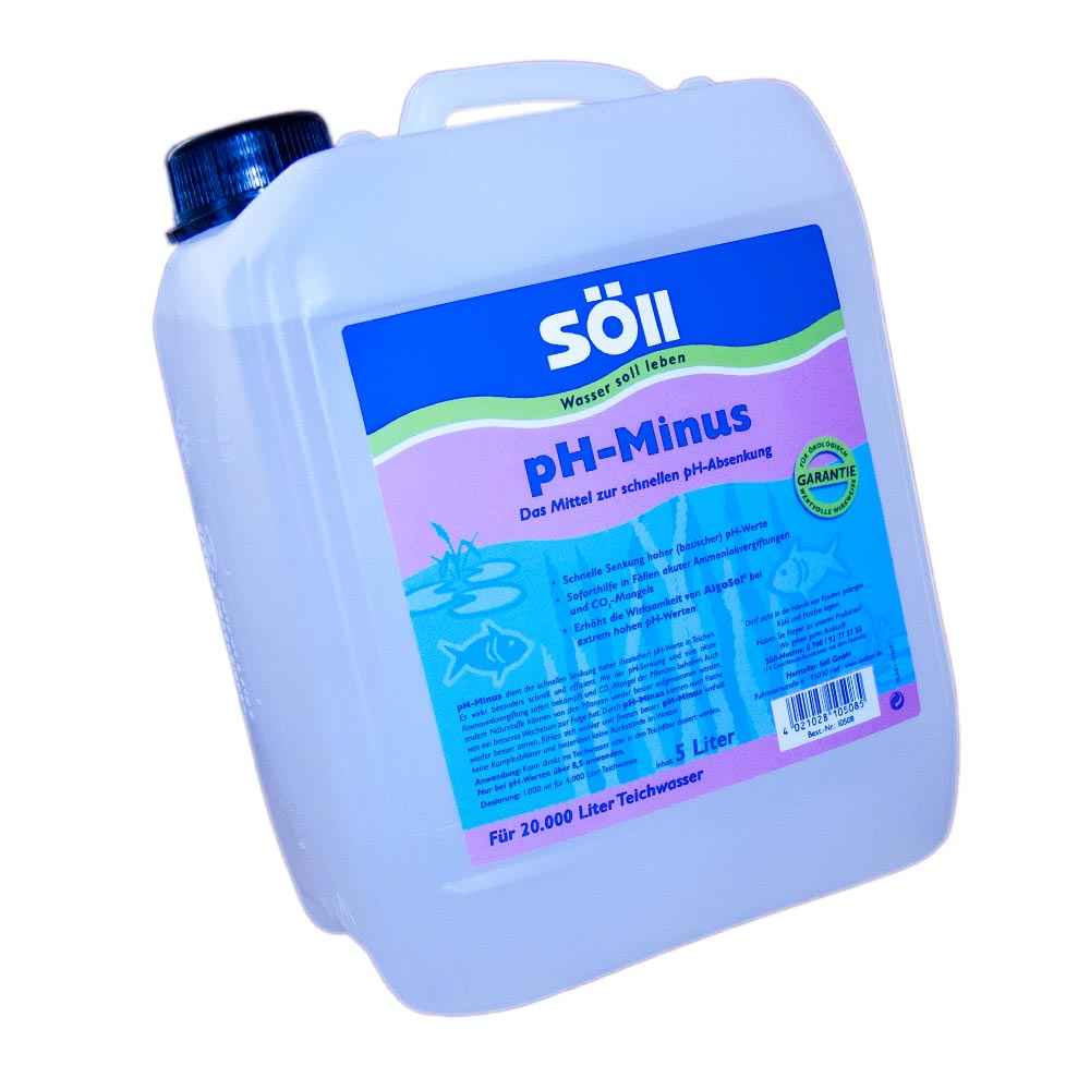pHWert im 20000l Teich mit 5 Liter Söll pHMinus schnell senken
