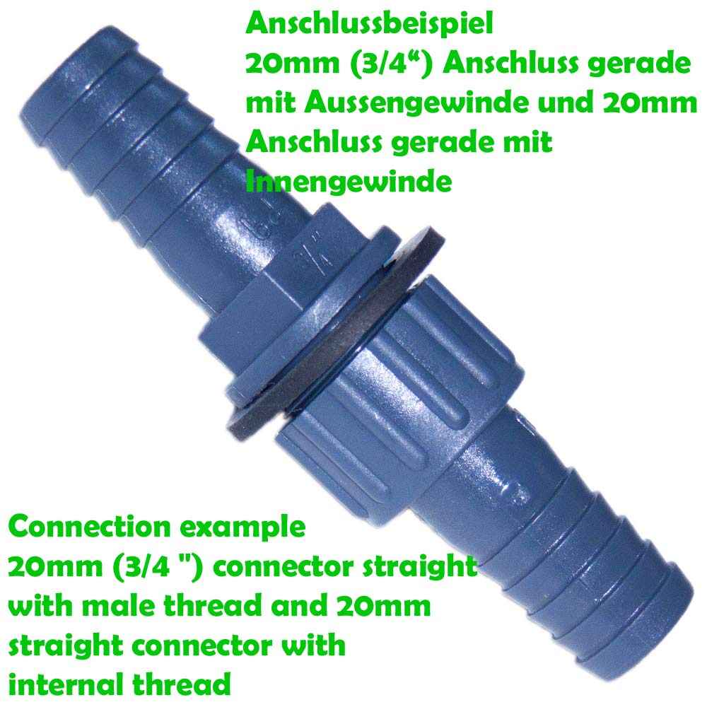 20 mm Schlauchanschluss gerade mit Innengewinde Teichpflege