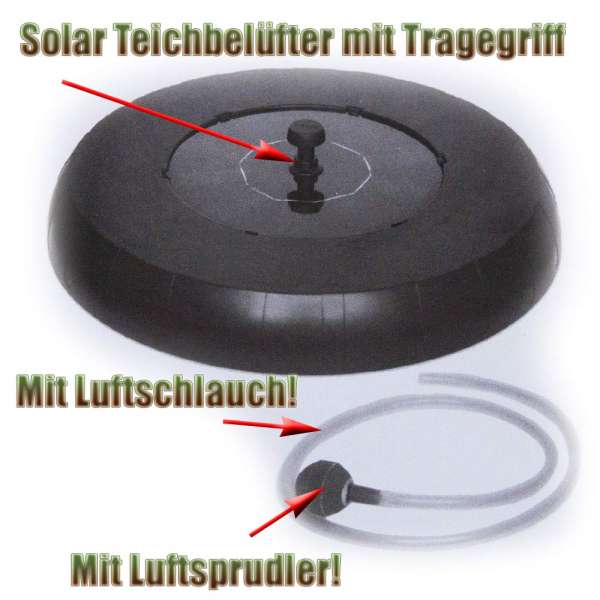 Teichbelüfter Solar schwimmend 6 Volt 1 Watt Teichbelüftung