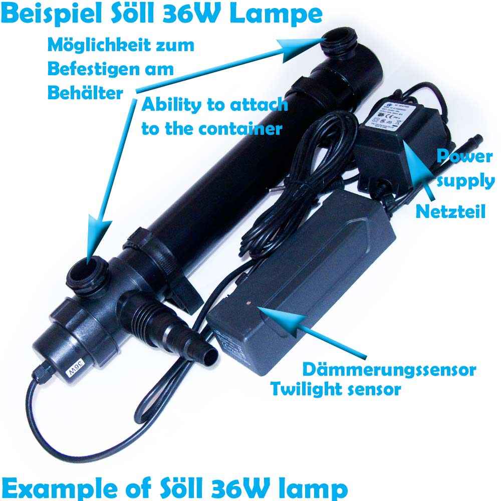 36 Watt UVKlärer Söll für Gartenteiche Teichpflege