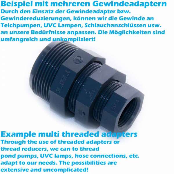 Gewindeadapter G 2 1 2 Zoll Innen Auf G 3 Zoll Aussen PVC Kunststoff 