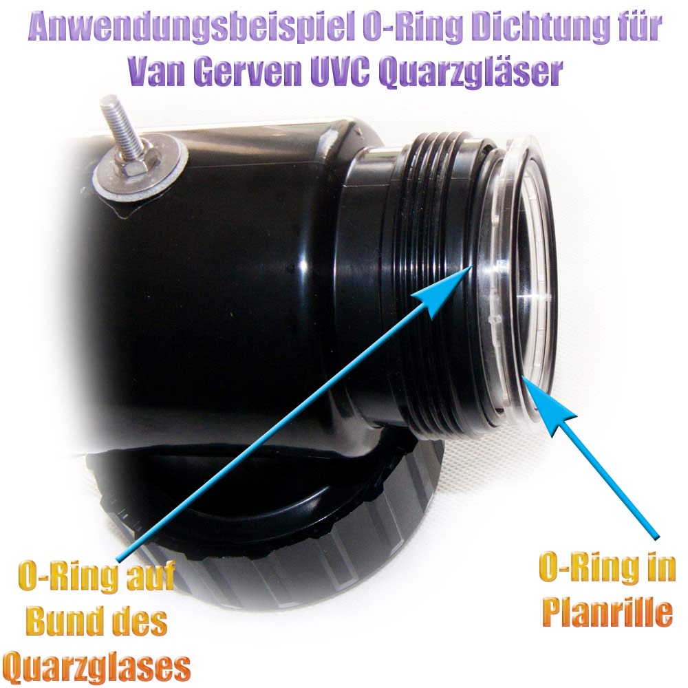 O-Ring Dichtung 62 x 56 x 3 mm für Quarzglas Van Gerven UVC Klärer