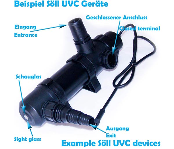 11-55W UV-C Teichklärer Wasserklärer Teiche UV Cleaner Klärer Teichklärer Gerät 