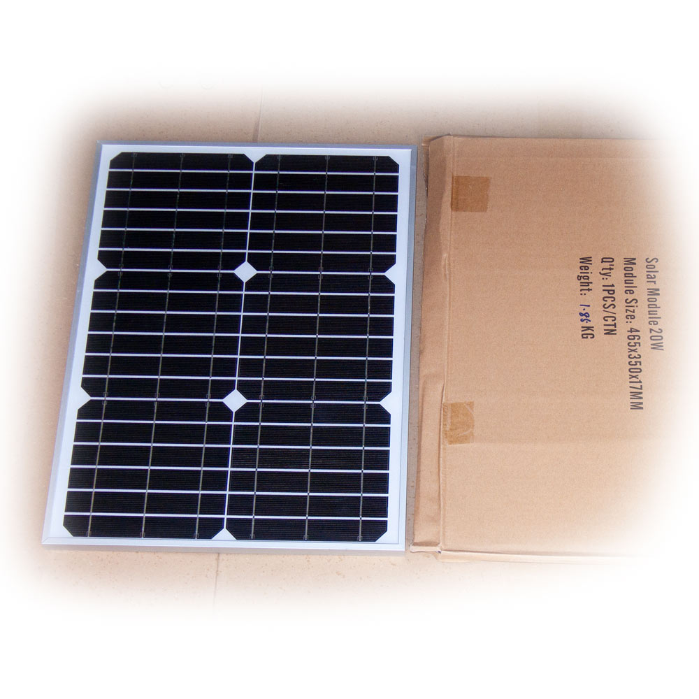 Solarmodul 12V 20W Solarpanel 12 Volt 20 Watt monokristallin für